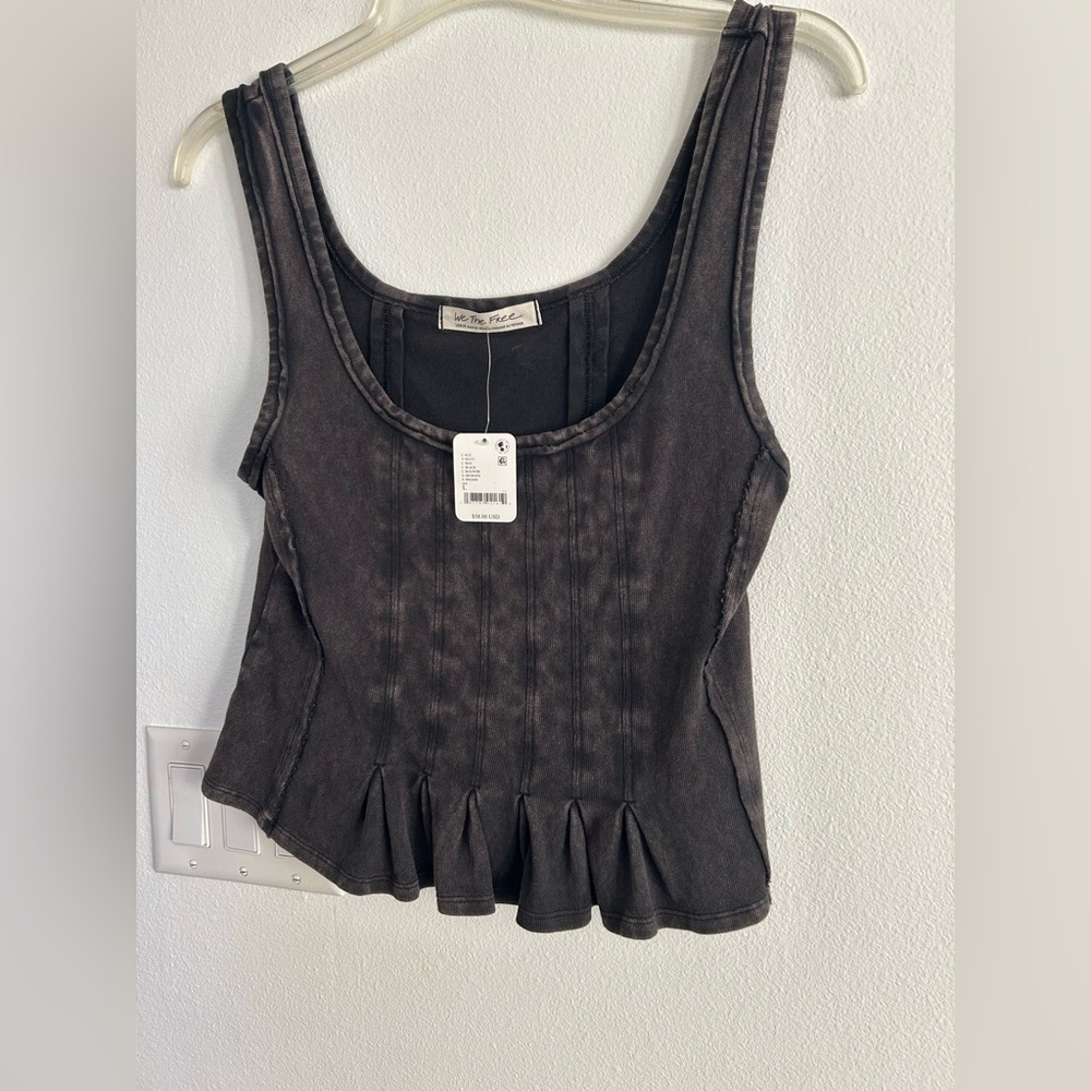 We The Free Black Peplum Tank Top - Picture 3 of 7